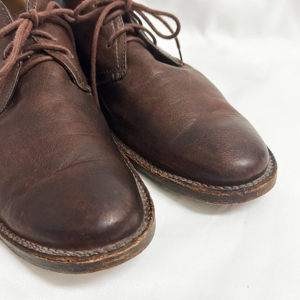 FRYE Mens Oliver Chukka Leather Boots Lace Up Brown Size 11D